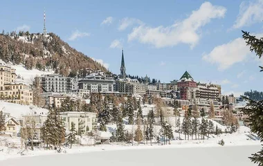 Snowy valley in St Moritz, Switzerland