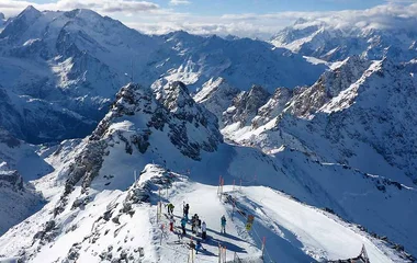 Snowy peak in Verbier, Switzerland