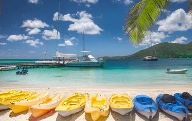 kayaks on the beach in Martinique