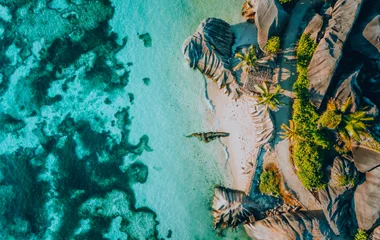 Birdseye view of Curieuse island