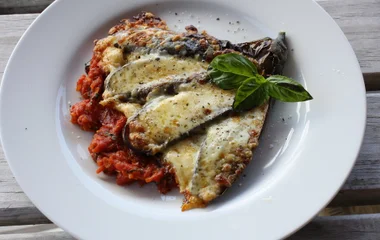 Überbackene Auberginen