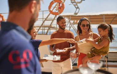 Arriving at a sun resort