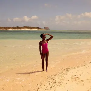 woman on the beach on holiday