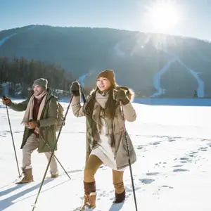 hiking in the snow in Beidahu