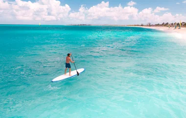 Paddle boarding in the Bahamas