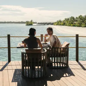 Restaurant overlooking the Maldives ocean