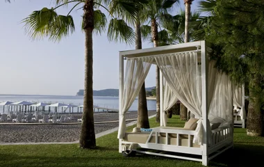 palmiye beach at Club Med with lounges
