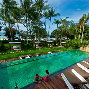 Club Med phuket pool overlooking the beach