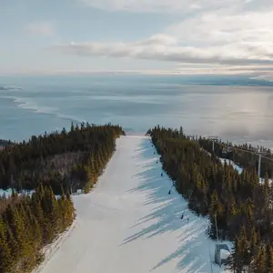 snowcapped mountain in Quebec