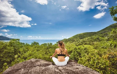 Lady hiking in the Seychelles