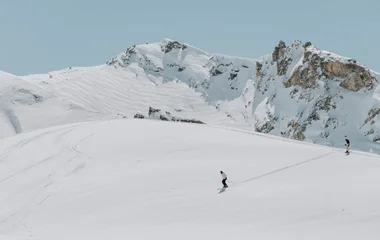 Skiing high in the Alps