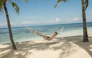 relaxing on the beach at Club Med