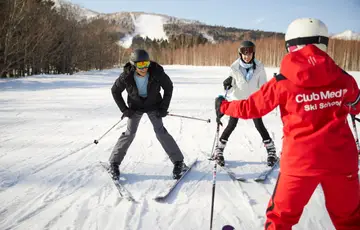 People skiing in Japan