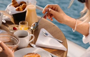 Plato con panqueques.