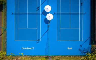 tennis courts in club med bali seen from above