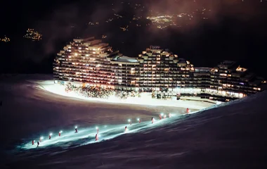 Descente en flambeaux à La Plagne