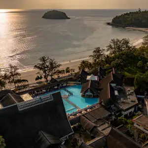 Club med Phuket during sunset seen from above