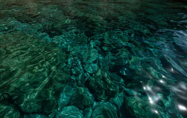 Emerald-colored water