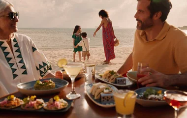 Family on beach