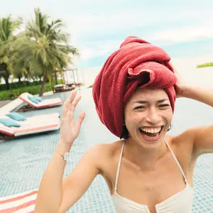 Woman on holiday
