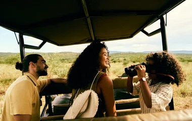 Famille en safari en Afrique du Sud