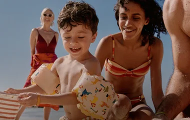 family on the beach in Club Med