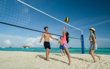 beach volleyball in the Maldives