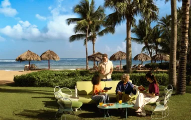 Amigos en el resort.
