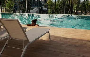Lady in the Pool at Club Med Marbella