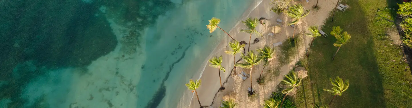 The beach from Club Med Buccaneer's Creek seen from above