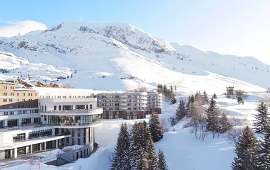 Vista aérea de Alpe d'Huez