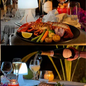 Diner les pieds dans le sable