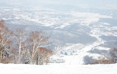 Vista de cima da neve no Club Med Yabuli