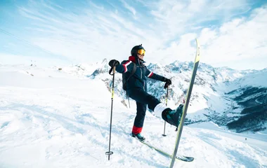skieur domaine skiable Tignes Val d'Isère heureux